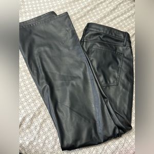 Low rise flare faux leather pants / never been worn